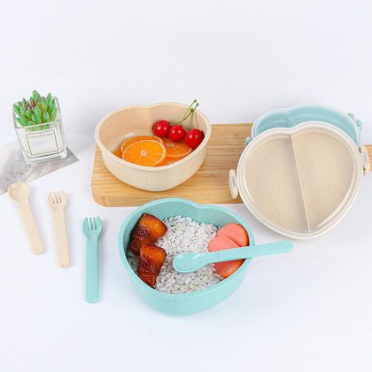 1 Set Lunch Box Heart Shaped Food Storage Box