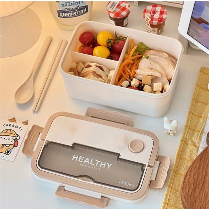 Compartment Lunch Box Plastic Portable Lunchbox